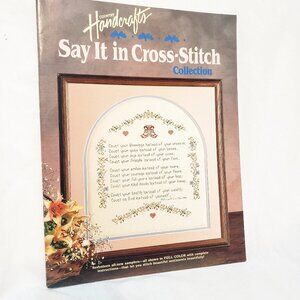 Country Handcrafts Say it in Cross Stitch Leaflet 1992 Sayings Samplers Birds